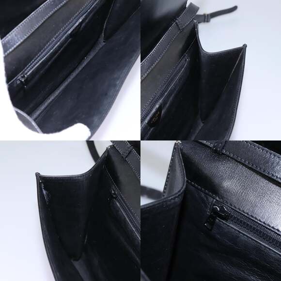 CELINE Circle Shoulder Bag Leather Black Gold - Picture 12 of 13